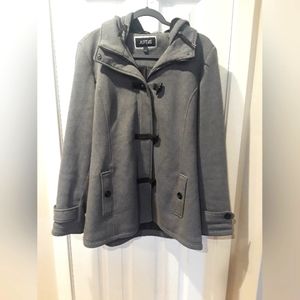 Gray zipup/buttonup coat - Apt 9